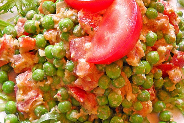 Erbsensalat mit Tomate und Schabzigerkäse von Rasika| Chefkoch Erbsensalat mit Tomate und Schabzigerkäse von Rasika| Chefkoch