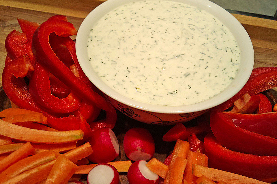 Honig-Senf-Dip mit Dill