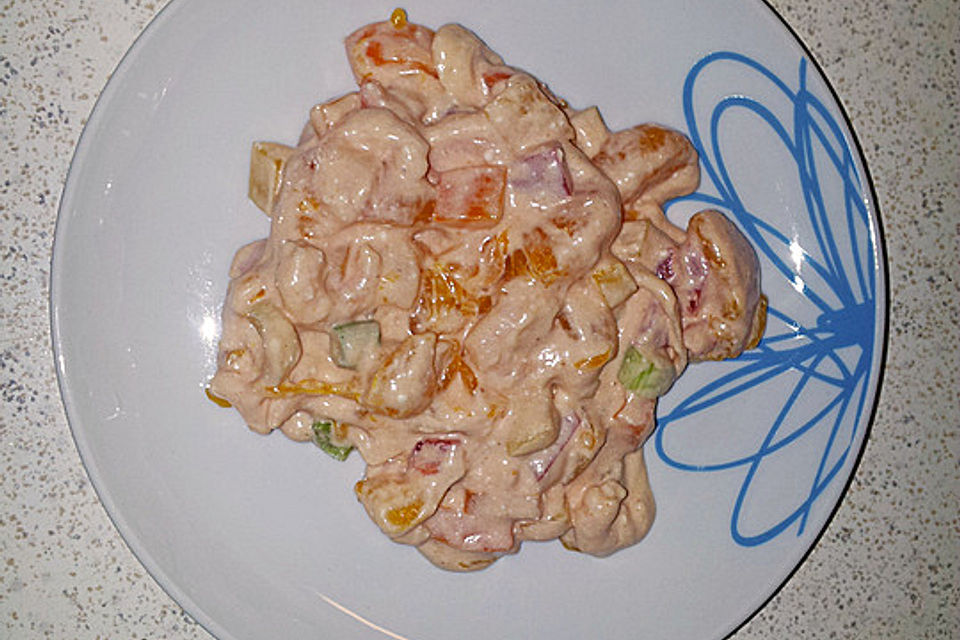 Shrimps-Cocktail mit Mandarinen und Spargel