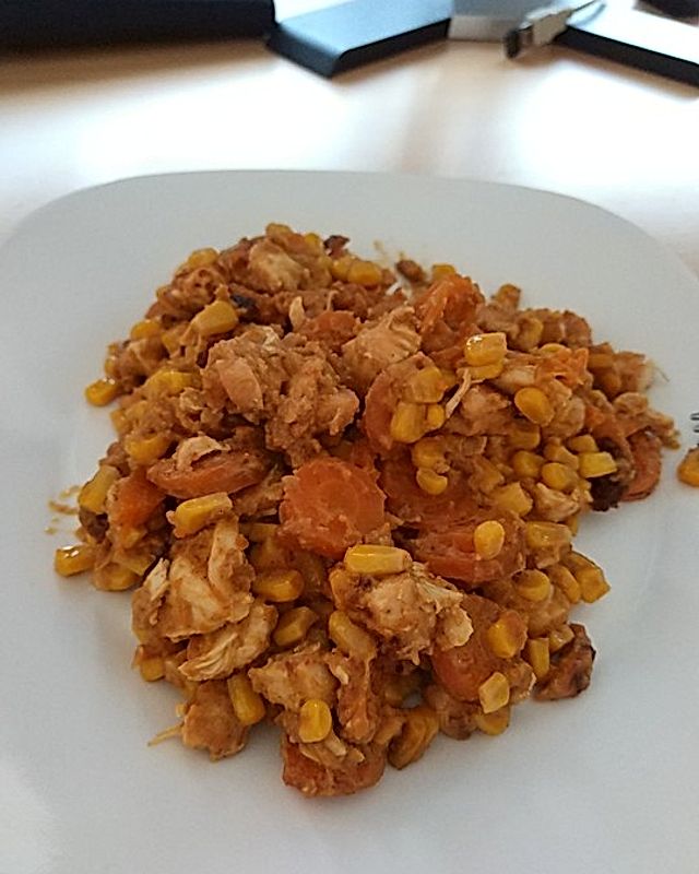 Hähnchenfilet in sämiger roter Thai-Currysauce aus dem SlowCooker