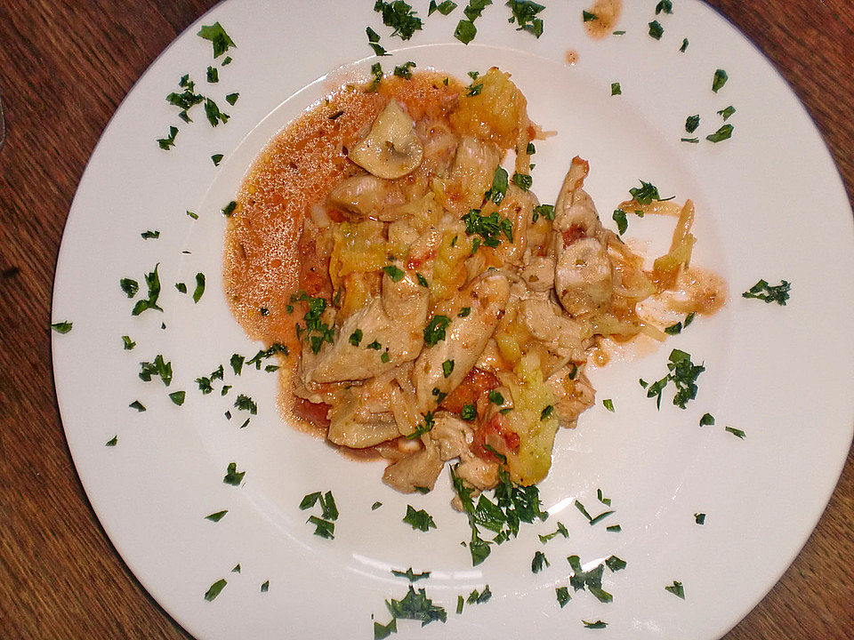 Sherry-Hähnchen mit Kartoffelkruste von angelika3103| Chefkoch