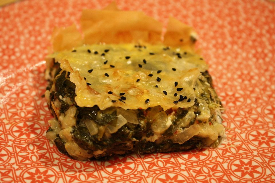 Spinat-Tomate-Feta-Börek vom Blech