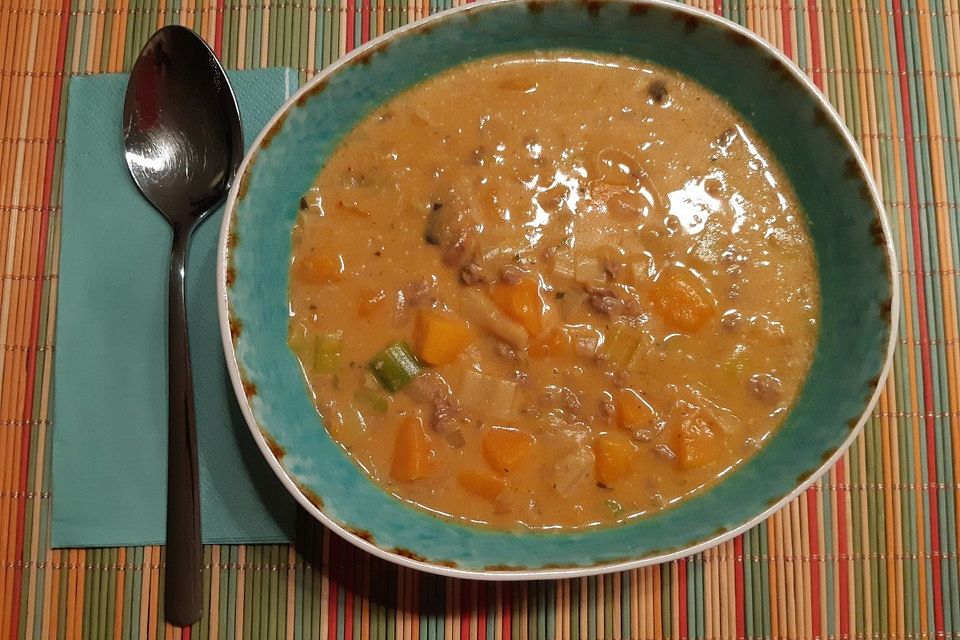 Kürbis-Lauch-Suppe