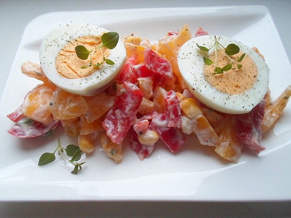 Paprika-Mais-Salat mit Ei von hackemona| Chefkoch