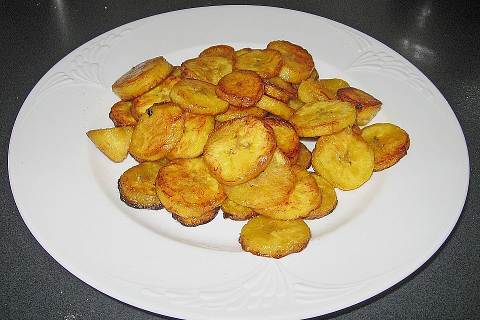 Tostones frittierte Kochbananen