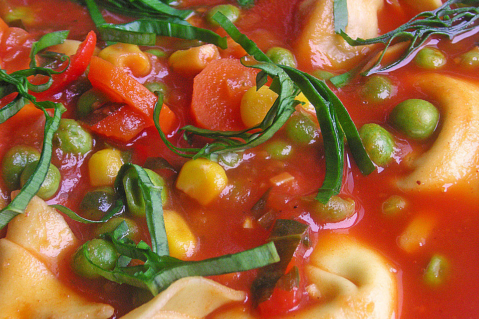 Tortellinisuppe mit Gemüse Tortellinisuppe mit Gemüse