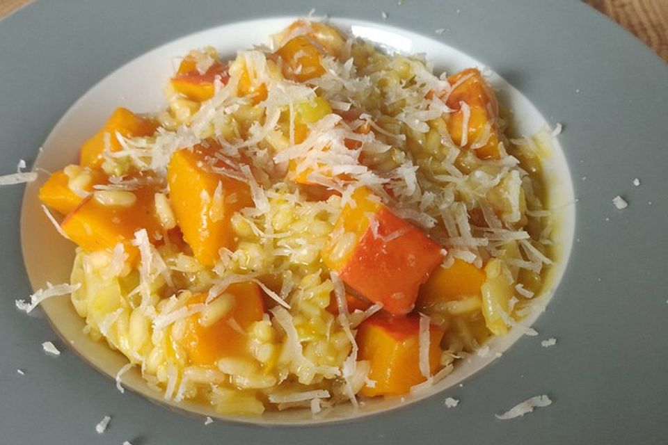 Kürbis-Lauch Risotto