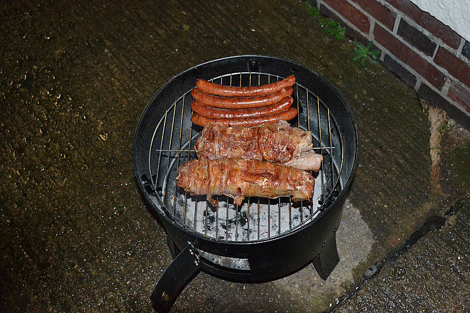 Schweinefilet in Bacon auf dem Smoker