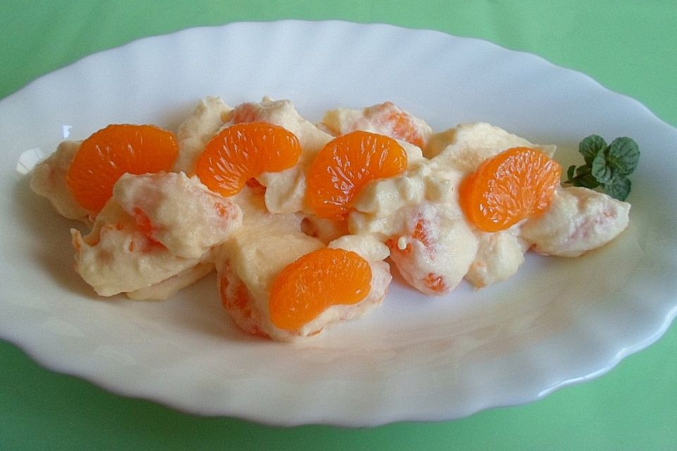 Mandarinenpudding mit Quark