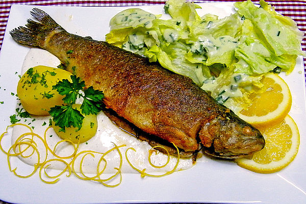 Gebratene Regenbogenforelle mit Meerrettichdip von patty89 | Chefkoch Gebratene Regenbogenforelle mit Meerrettichdip von patty89 | Chefkoch