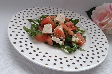 Wassermelonensalat mit Feta und Rucola