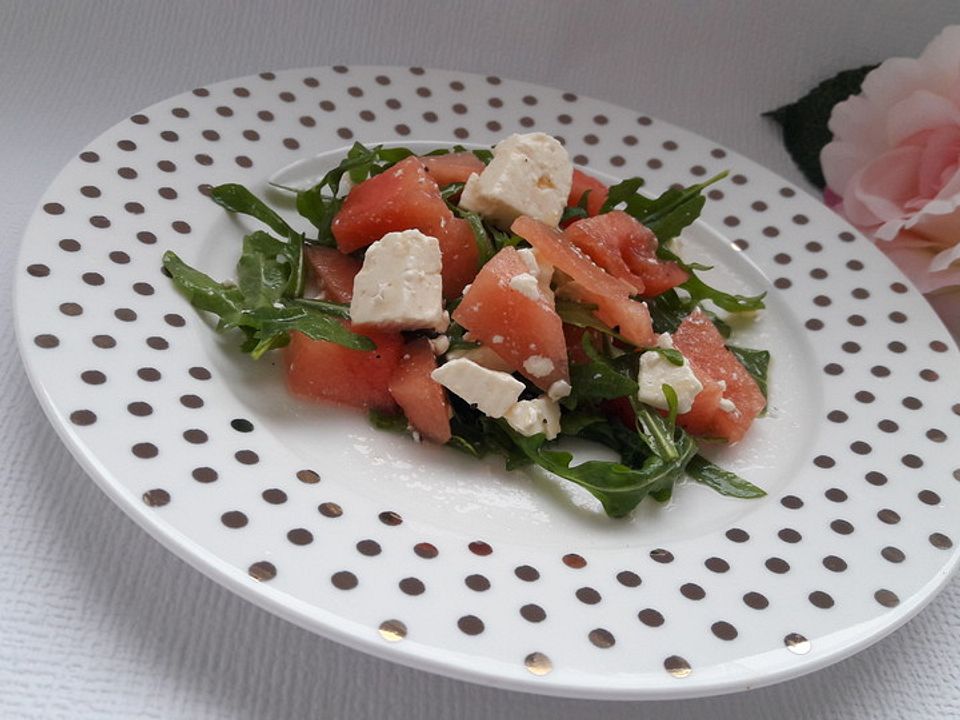 Wassermelonensalat mit Feta und Rucola von AndreaSven | Chefkoch