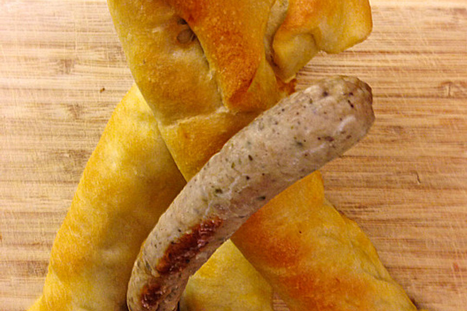 Thüringer Rostbratwurst eingebacken Thüringer Rostbratwurst eingebacken