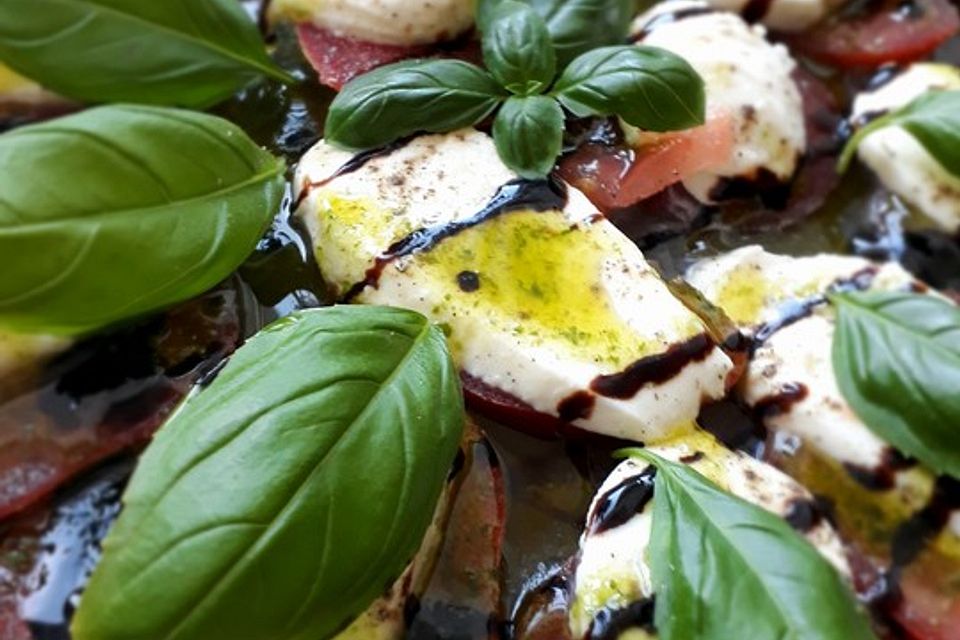 Mozzarella-Tomaten-Salat mit Pesto