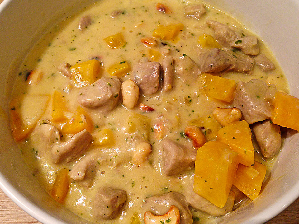 Pfirsich-Gulasch mit Cashewnüssen von Jennifer_Melanie| Chefkoch
