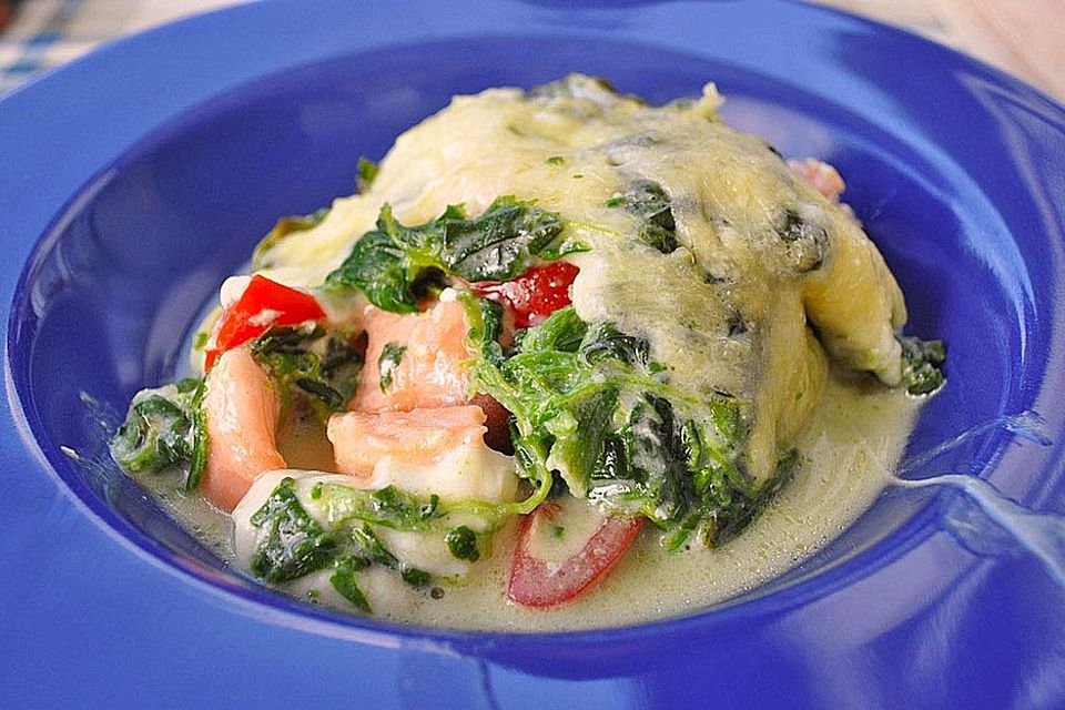 Lachs-Spinat-Gratin