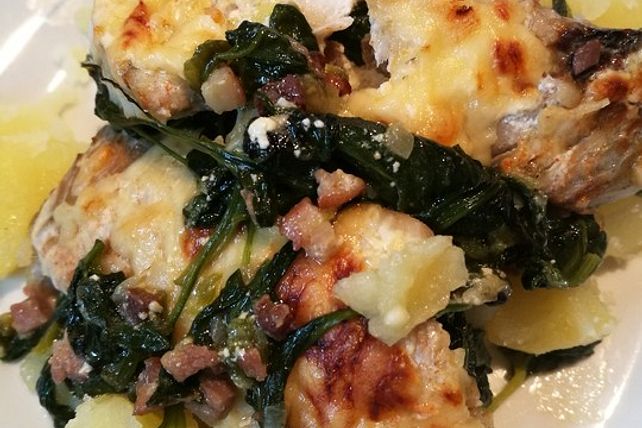 Gebackener Seelachs mit Blattspinat von e.peycke| Chefkoch