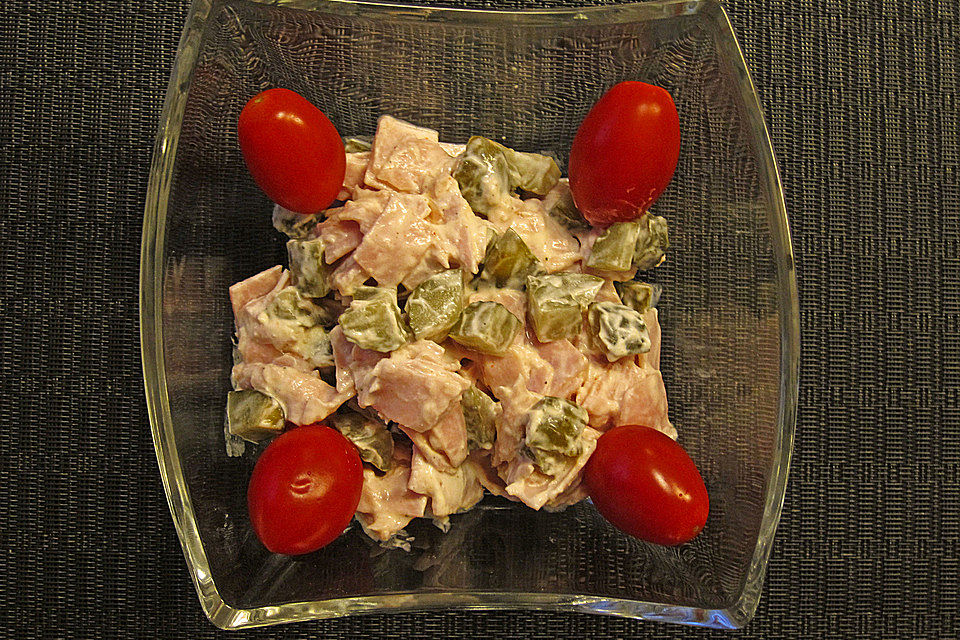 Leichter Fleischsalat mit Frischkäse