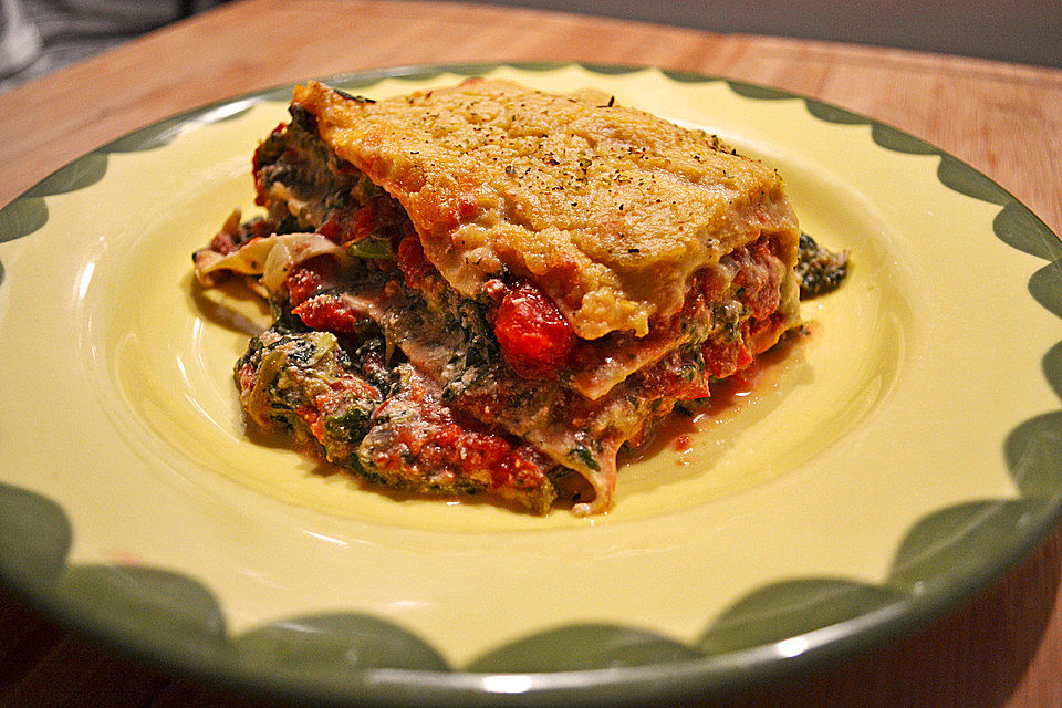 Cashew-Spinat-Lasagne