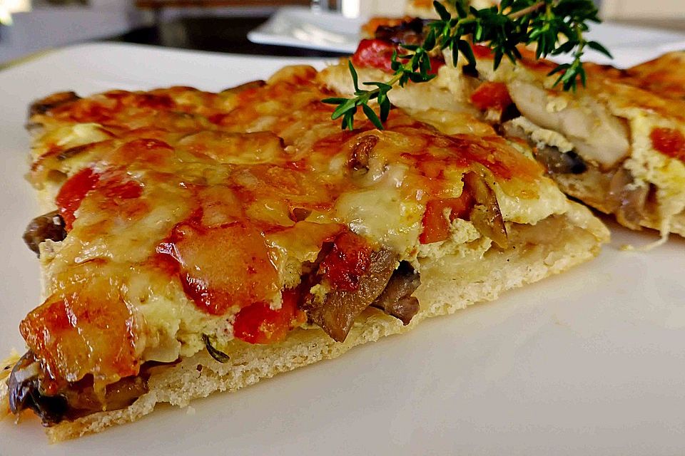 Tarte mit Kürbis und Pilzen