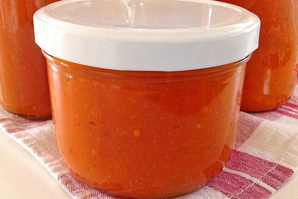 Italienische Tomatensauce für den Vorrat