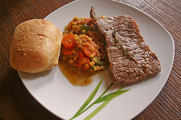 Balsamico Linsen Mit Minutensteaks Von Kochmaus667 Chefkoch