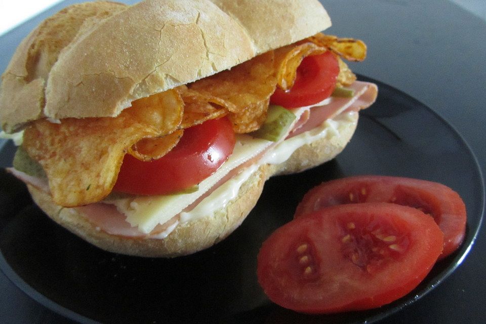 Amerikanisches Kartoffelchips-Sandwich