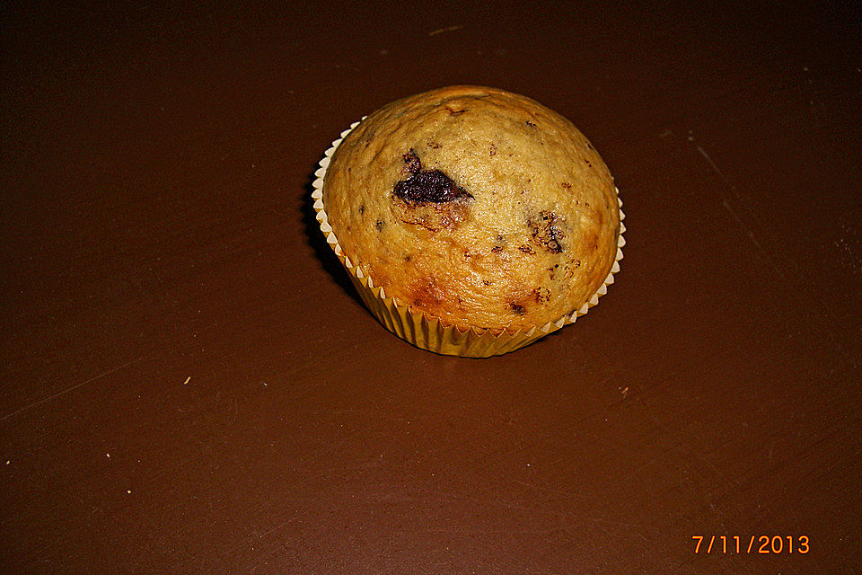 Bananenmuffins mit Schokoladensplittern