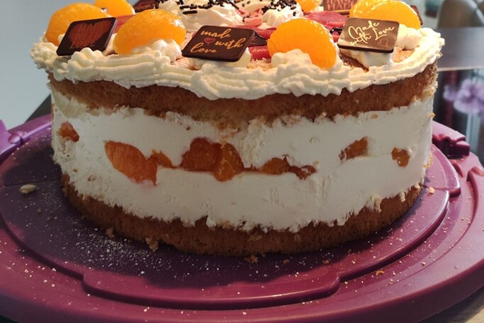 Käsesahnetorte mit Mandarinen