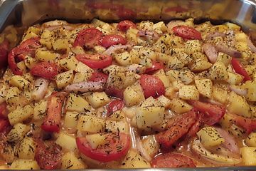 Tomatierte Ofenkartoffeln