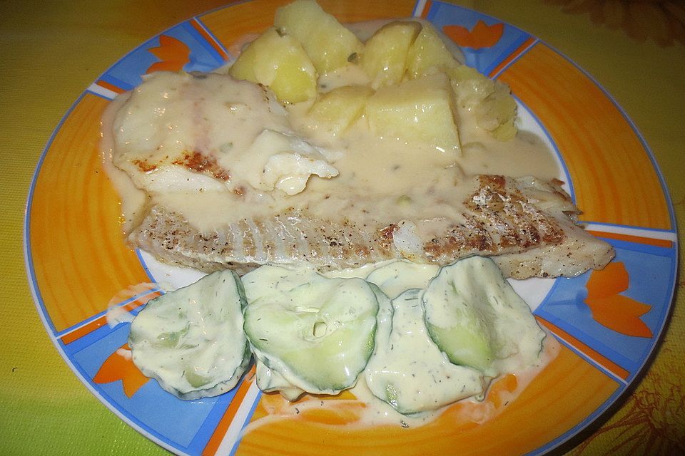 Lachsfilet mit Meerrettichsauce