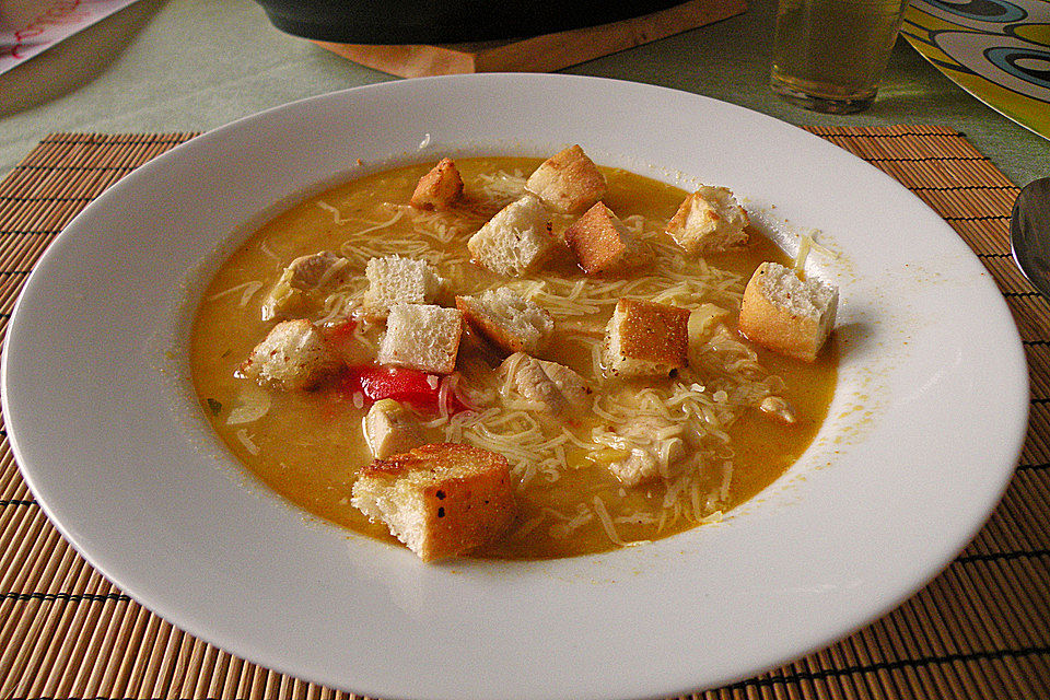 Türkische Linsensuppe mit Geflügel