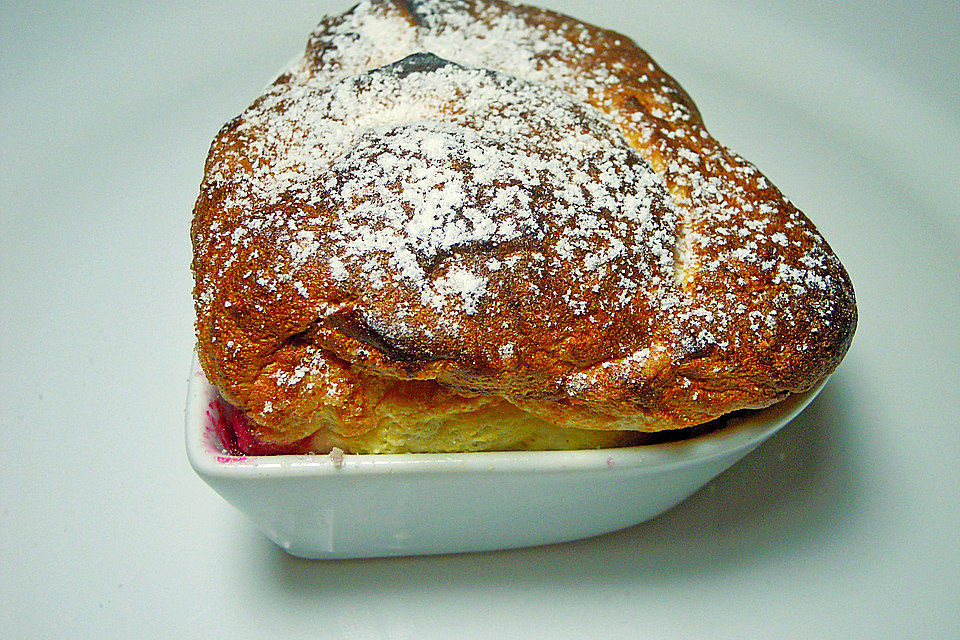 Quark-Soufflé mit Himbeeren