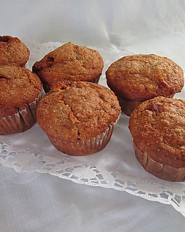 Apfelmus-Muffins, gefüllt mit weißer Schokolade
