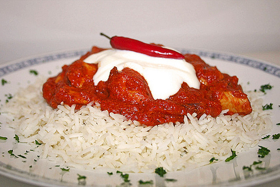 Indisches Curry-Huhn mit Basmati-Reis