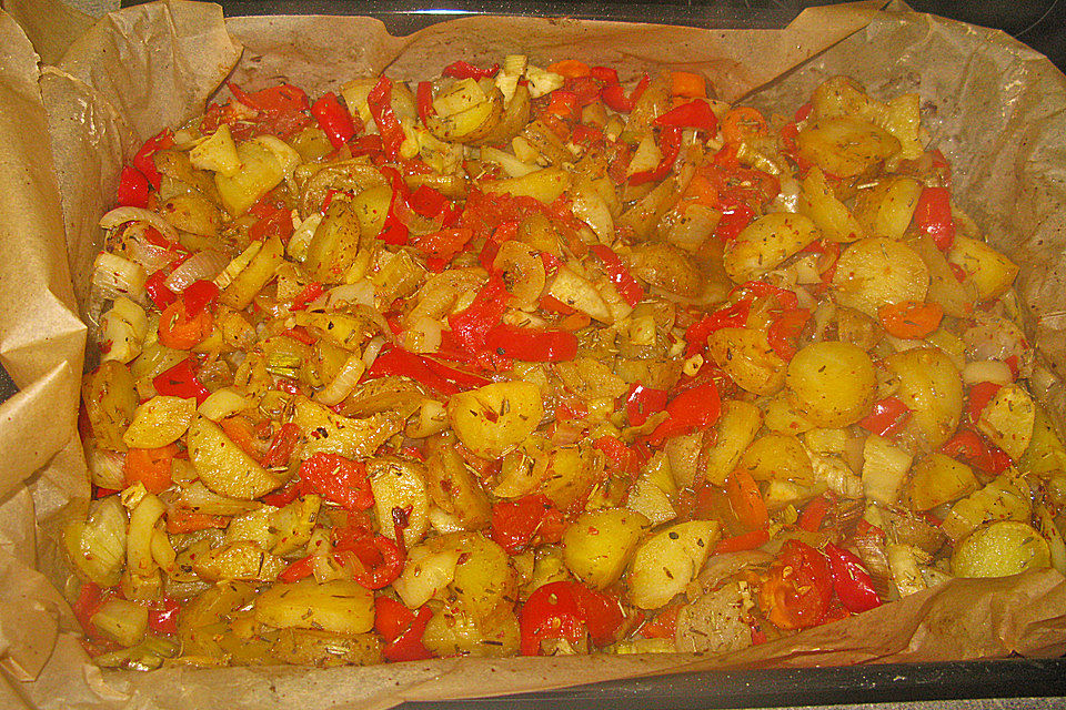 Ofenkartoffeln mediterran mit Oliven