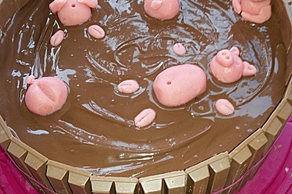 Schweinchen oder Pferdchen-im-Schlamm-Torte