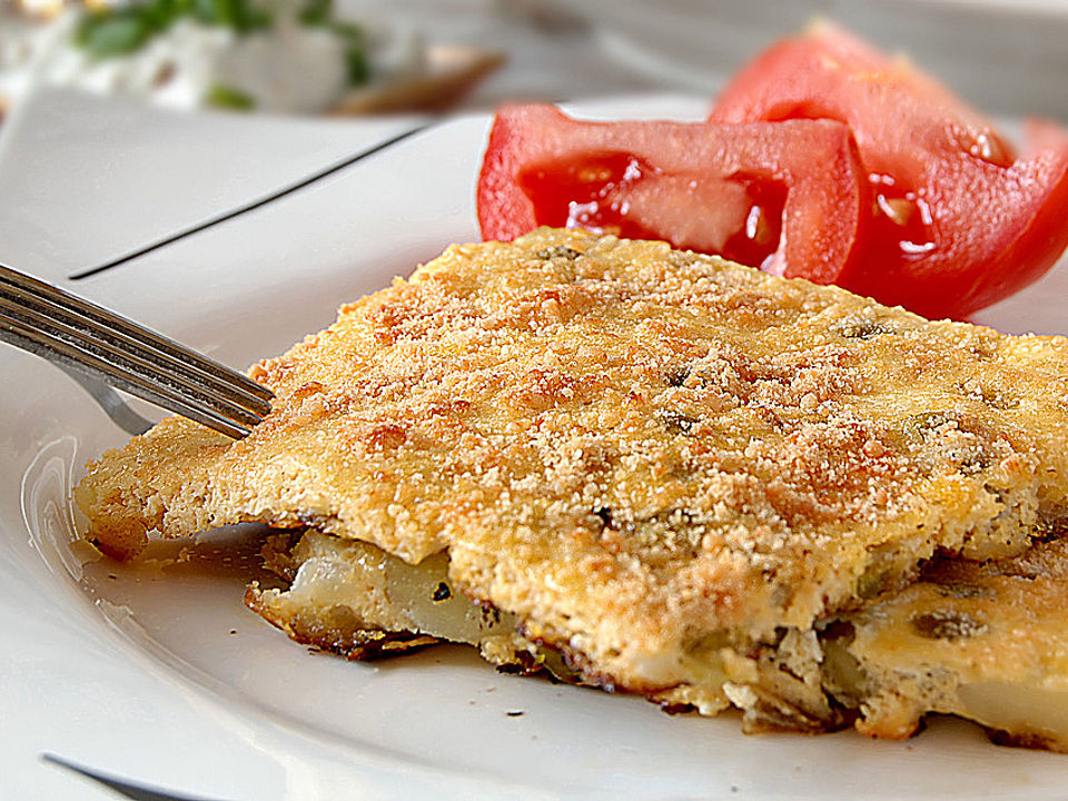 Erbsen-Kartoffel-Frittata mit Schnittlauchdip von McMoe| Chefkoch