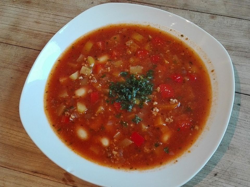 Weiße-Riesenbohnen-Eintopf mit Paprika und Hackfleisch von ...