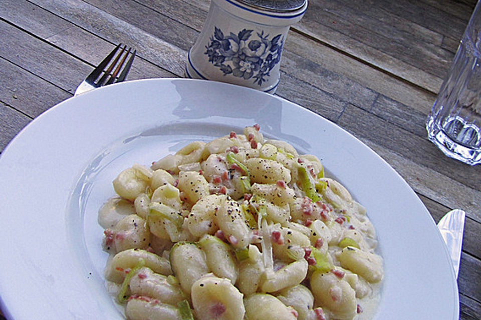 Gnocchi in Lauch-Specksoße