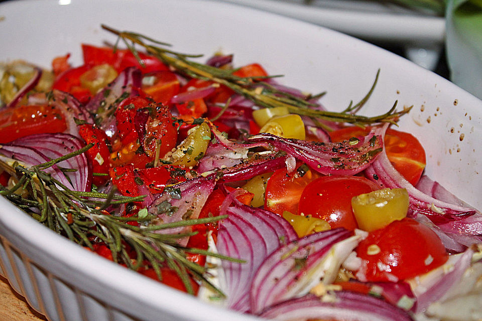 Feuriger Fisch aus dem Backofen