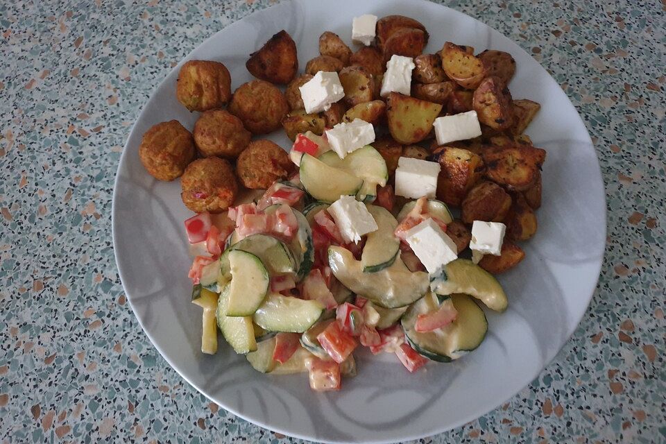 Tomaten-Zucchini-Pfanne mit Feta