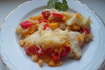Kartoffelauflauf Mit Mais Pilzen Und Paprika Von Herecomespli Chefkoch 