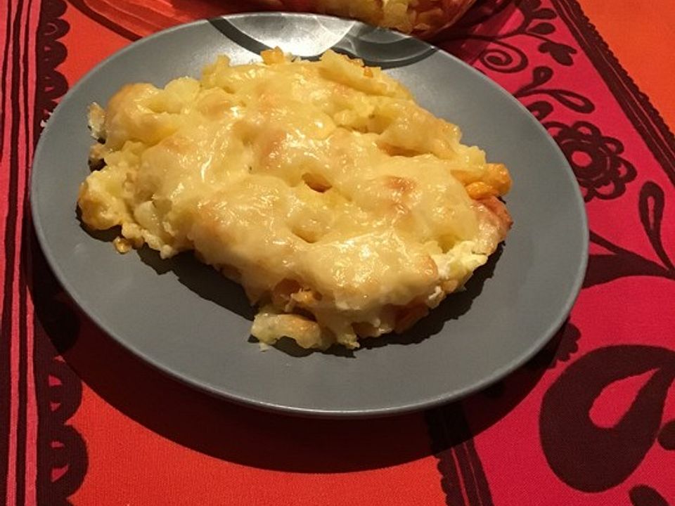 Kartoffelauflauf mit Mais, Pilzen und Paprika von herecomespli| Chefkoch