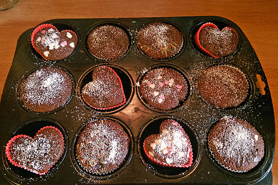 Nougat-Muffins mit flüssigem Kern