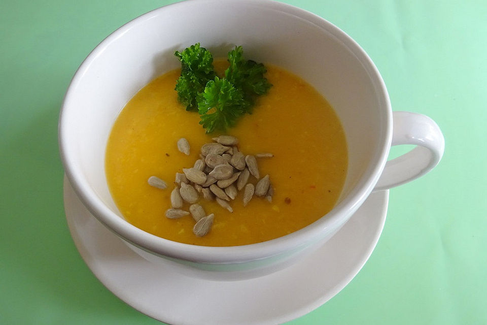 Kürbissuppe mit Mango