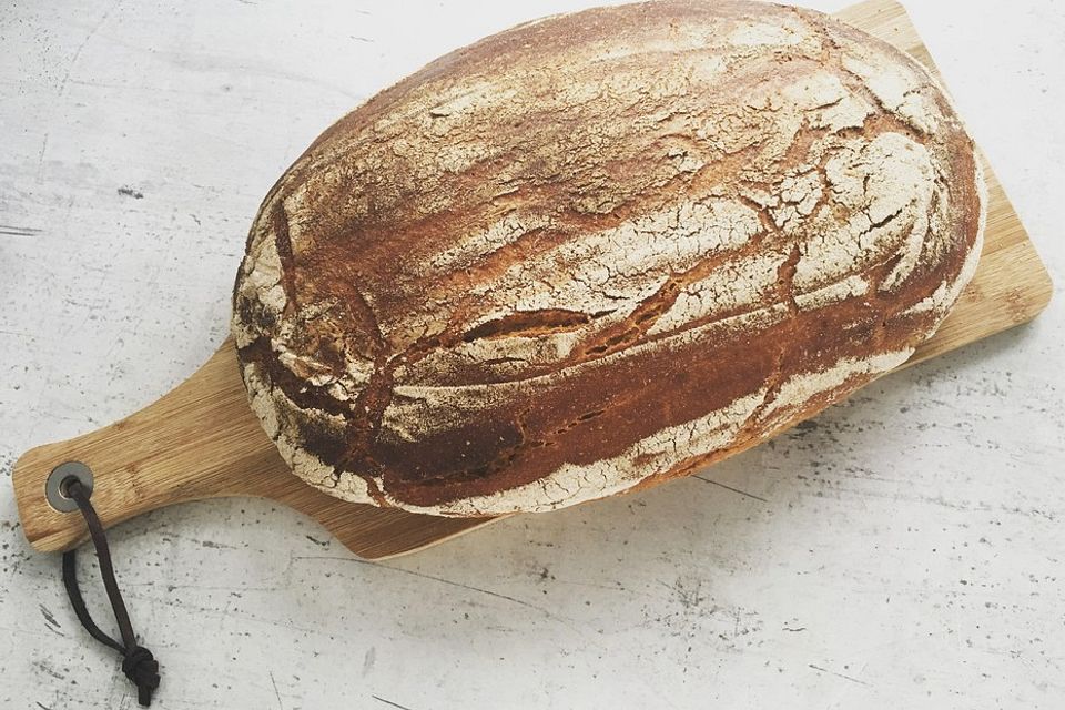 Schnelles und einfaches Roggenmischbrot mit Sauerteig