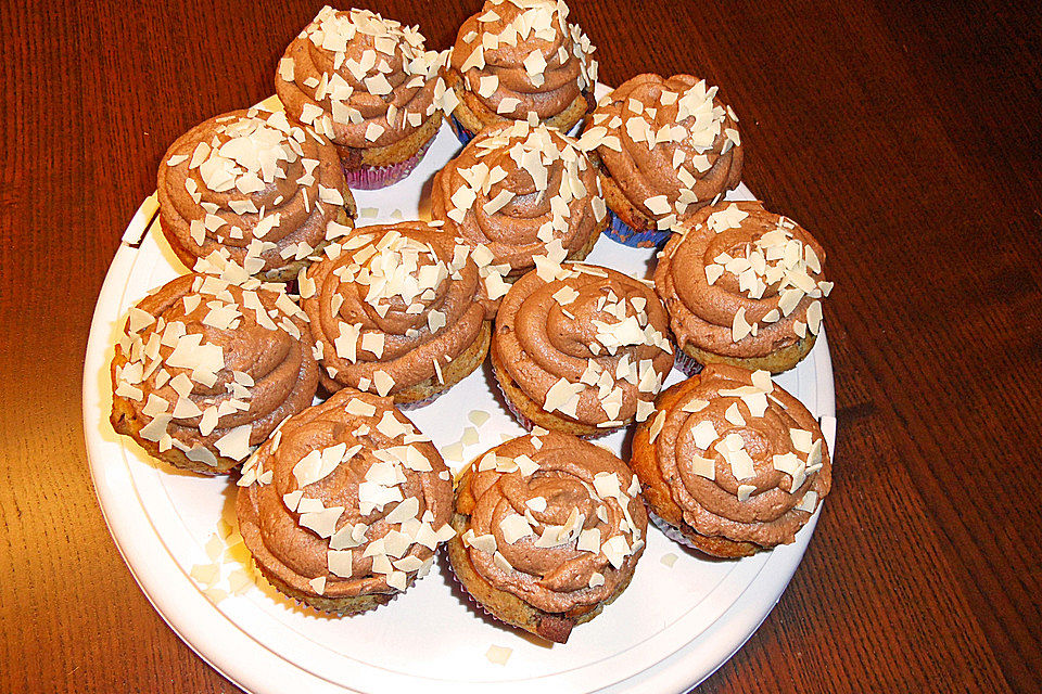 Bananencupcake mit Nutella-Topping