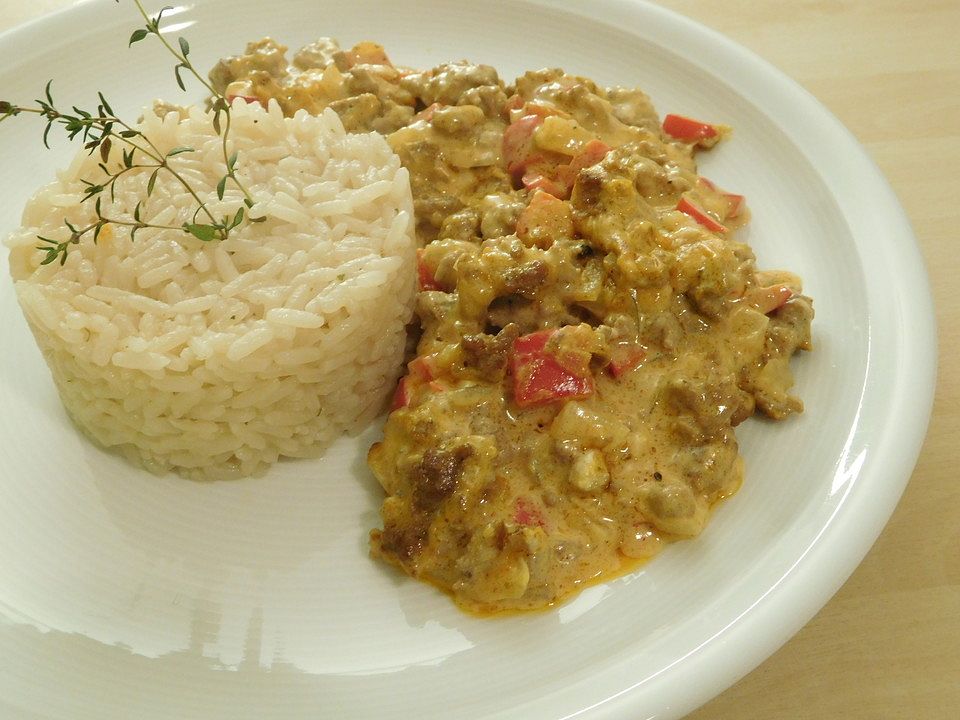 Überbackenes Hackfleisch mit Chili-Frischkäse-Sahnesoße von Nascherine ...