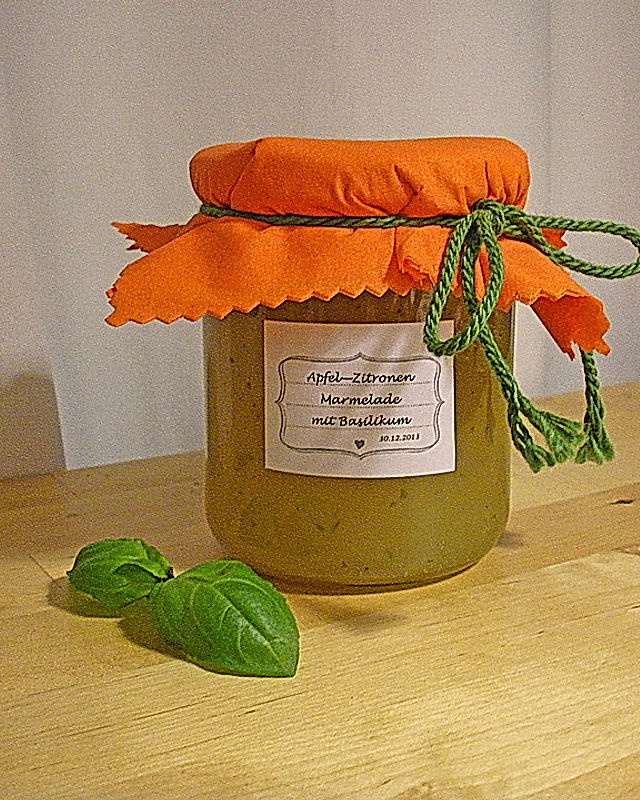 Apfel-Zitronen Marmelade mit Basilikum